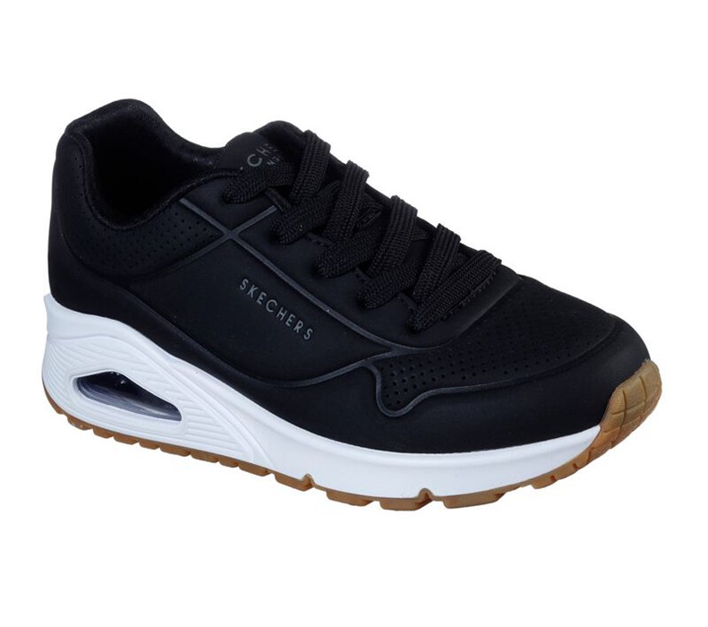 Skechers Flickor Svarta Sneakers - Uno - Stand On Air - Sverige (VKCYR-1648)